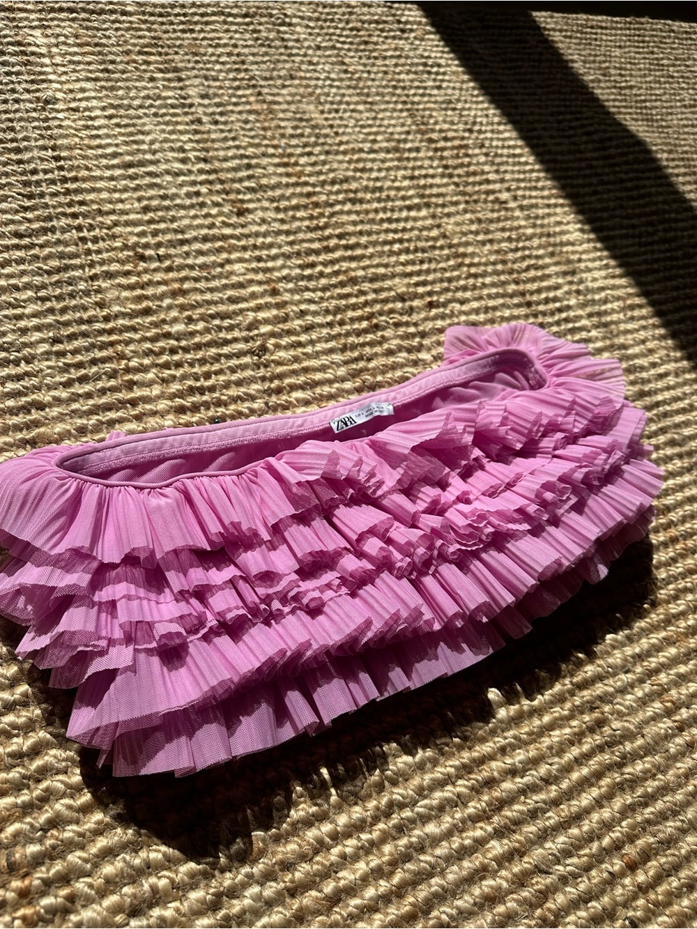 Zara Layered Pink Ruffle Tube Top - Picture 3 of 3